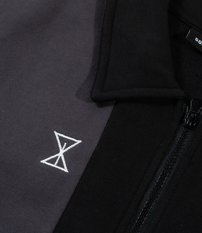 SOUR Sour Collar Quarter Zip - Black/Grey