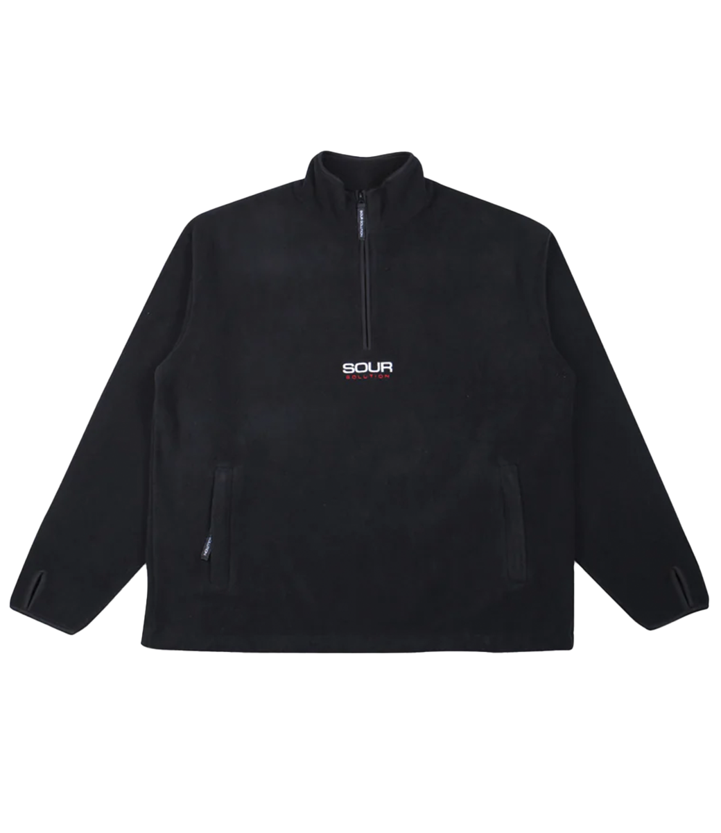 SOUR Sour Half Zip Micro Fleece - Black
