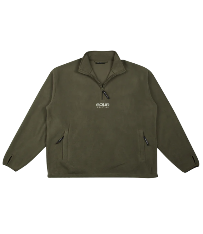 SOUR Sour Half Zip Micro Fleece - Olive