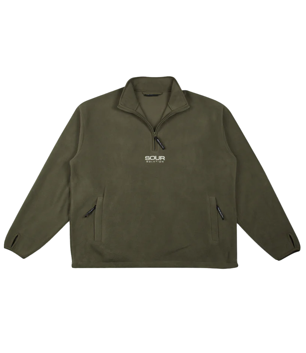 SOUR Sour Half Zip Micro Fleece - Olive
