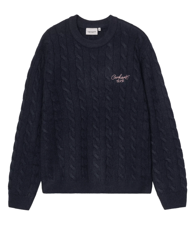 CARHARTT WIP Signature Sweater - Deep Night/Glassy Pink