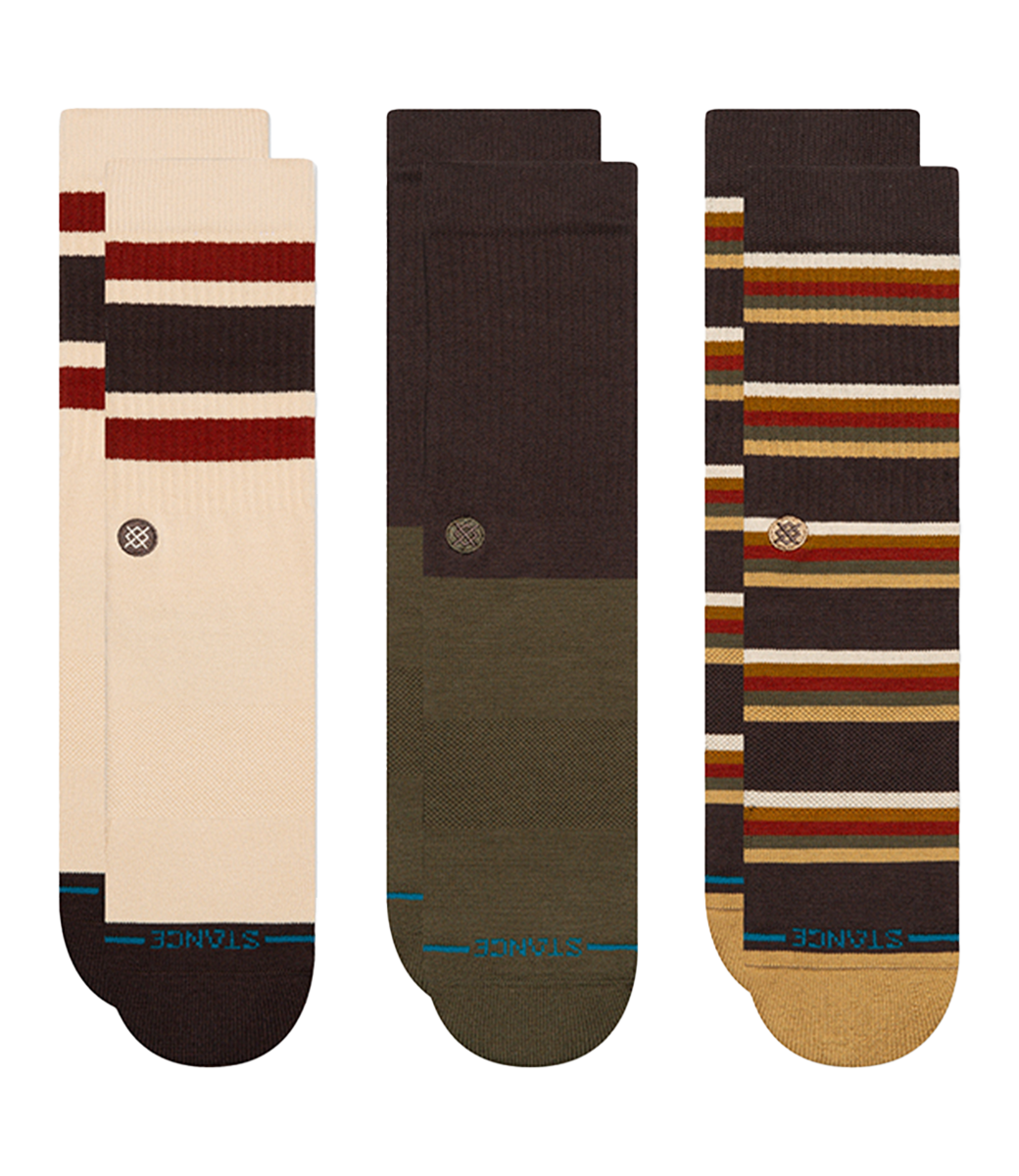 STANCE Mill House 3 Pack Crew - Dark Brown