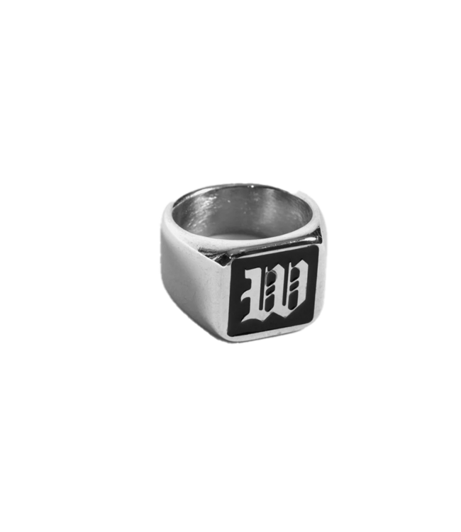 WASTED PARIS Kingdom Signet Ring - Silver/Black