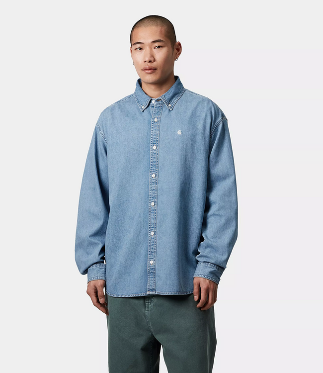CARHARTT WIP S/S Lucas Shirt - Blue/Bleached
