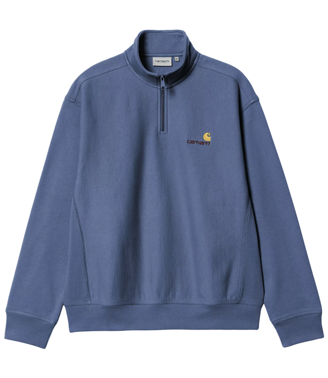 CARHARTT WIP Half Zip American Script Sweat - Blue Iris