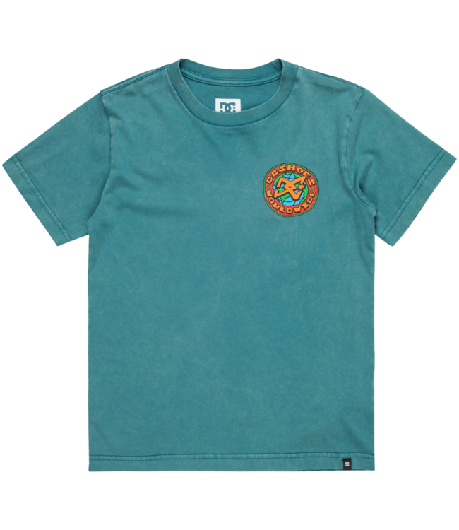 DC Spinner Kids T-Shirt - Deep Teal Acid Wash