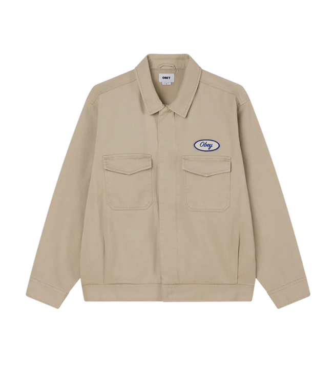 OBEY Tilton Work Jacket - Silver Grey Faded Wash