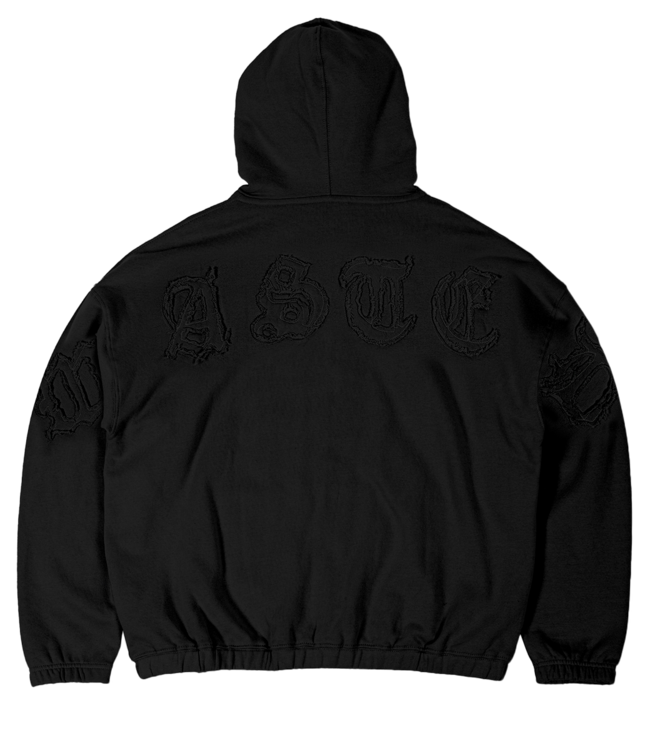 WASTED PARIS Kingdom Curve Destroy Boxy Zip Hoodie - Black
