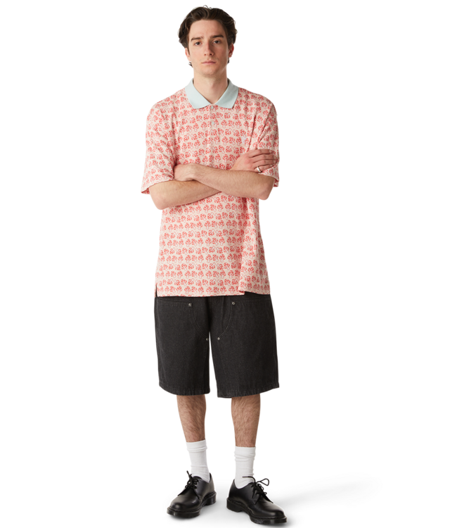 HUF Microdose Knit S/S Polo - Red