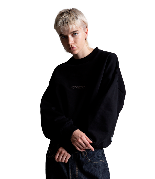 WASTED PARIS Switchblade Boxy Crewneck - Black