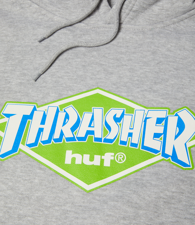 HUF Huf X Thrasher Logo Po Hoodie - Heather Grey