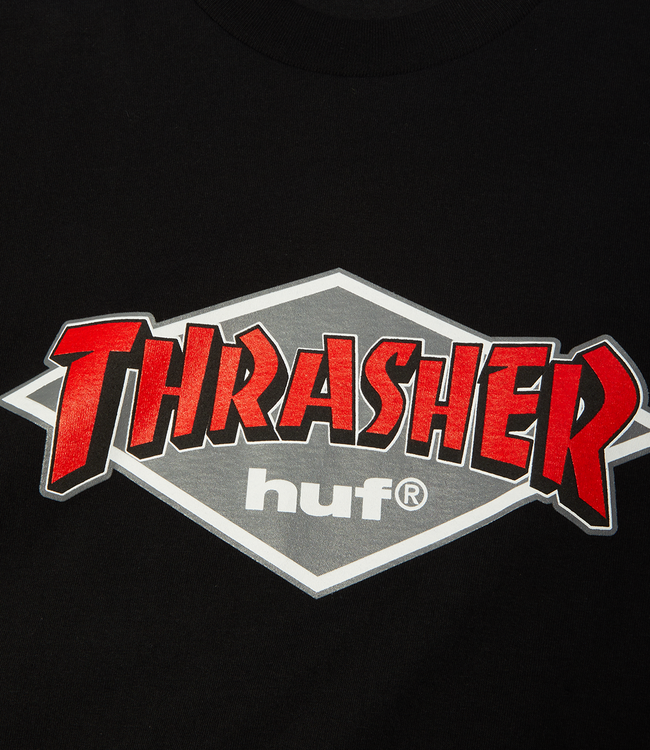 HUF Huf X Thrasher Logo Ss Tee - Black