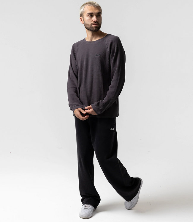 RIPNDIP Castanza Waffle Knit Long Sleeve - Charcoal