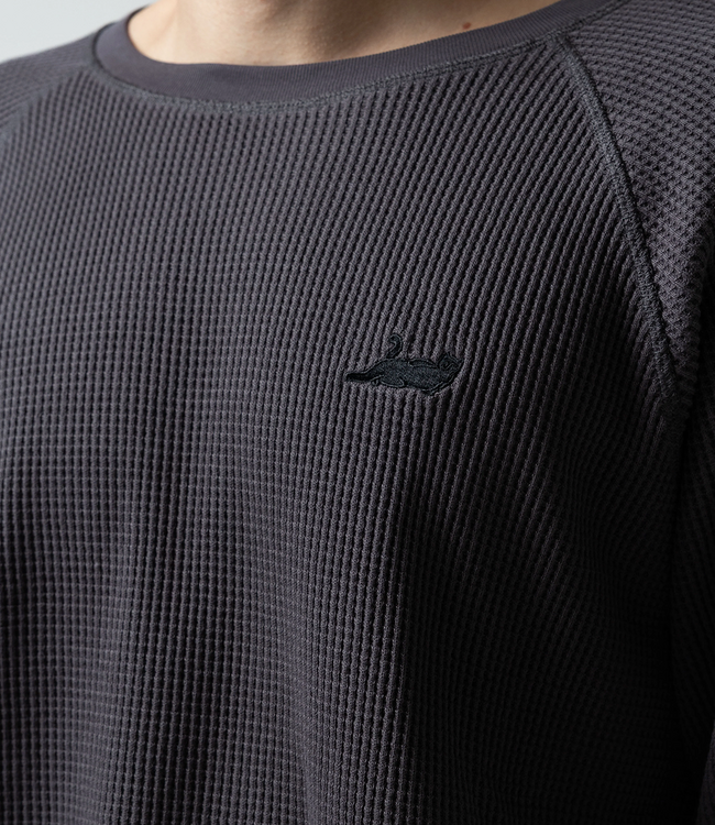 RIPNDIP Castanza Waffle Knit Long Sleeve - Charcoal