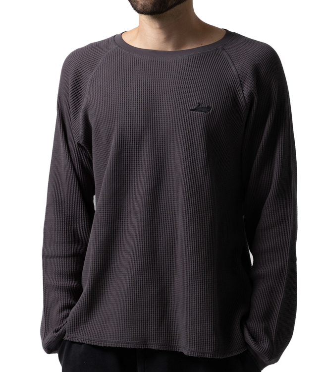 RIPNDIP Castanza Waffle Knit Long Sleeve - Charcoal
