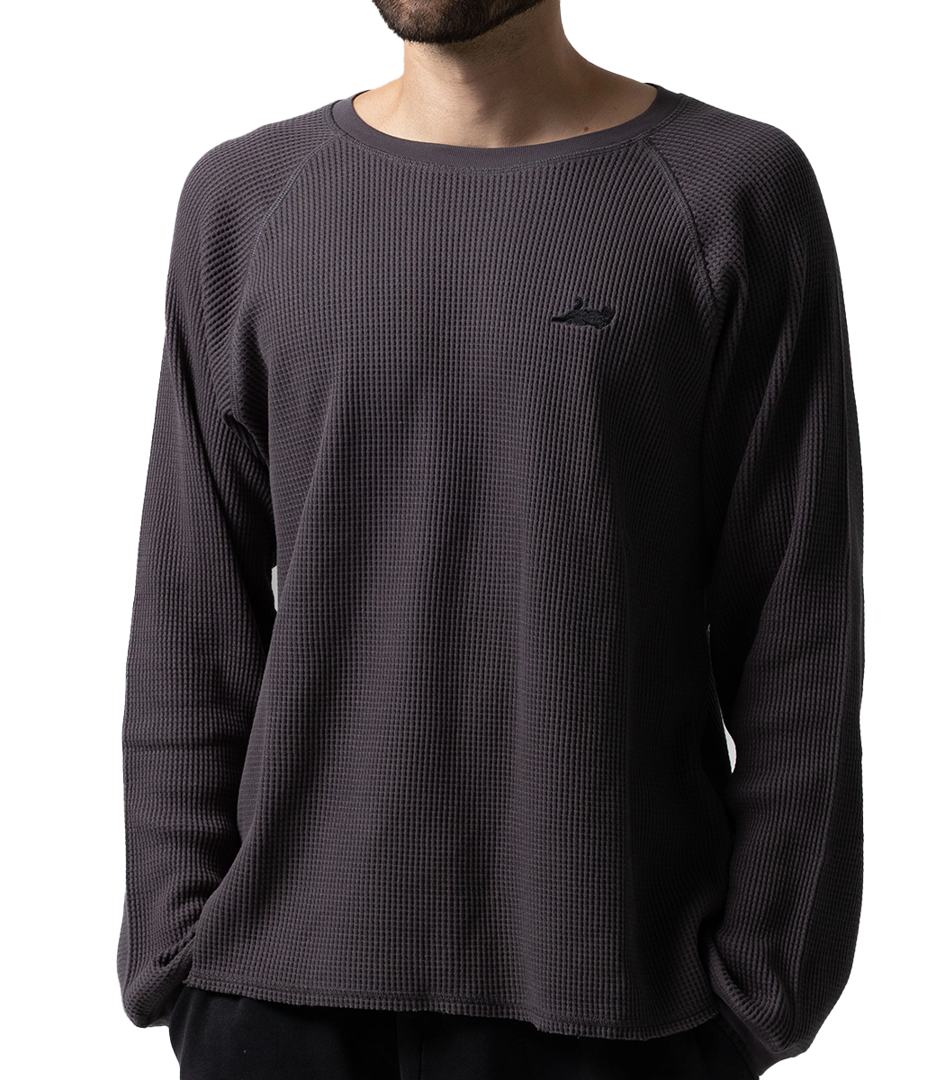 RIPNDIP Castanza Waffle Knit Long Sleeve - Charcoal