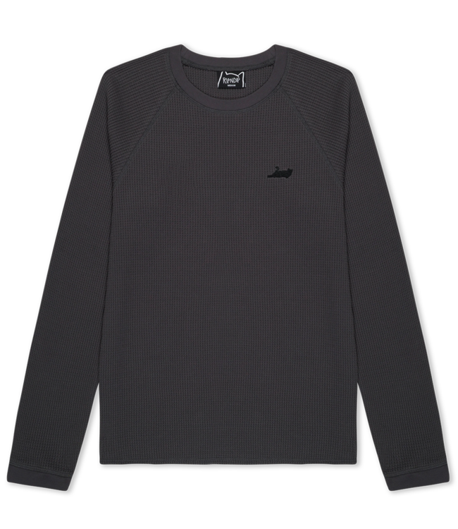 RIPNDIP Castanza Waffle Knit Long Sleeve - Charcoal