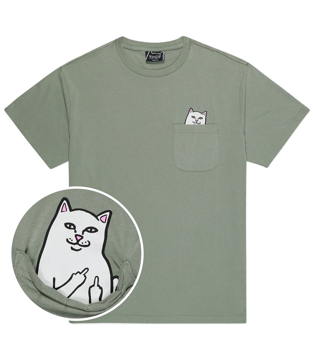 RIPNDIP Lord Nermal Pocket Tee - Sage Vintage Wash