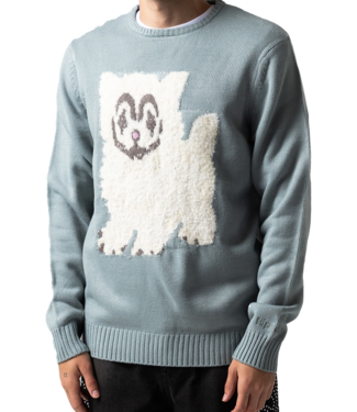 RIPNDIP Pet Me Im Cute Knit Sweater - Heather Sage Grey