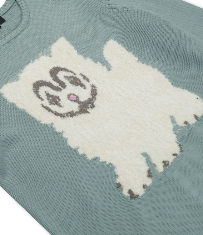 RIPNDIP Pet Me Im Cute Knit Sweater - Heather Sage Grey