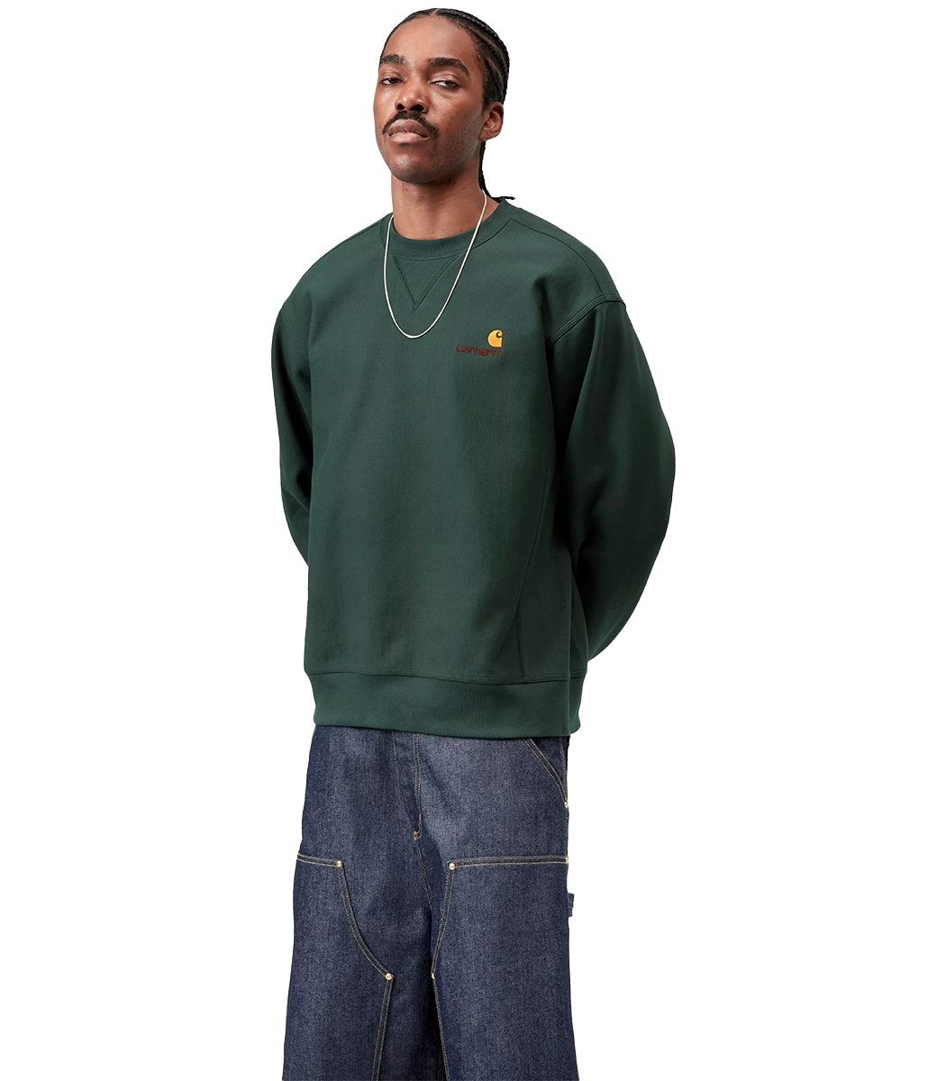 CARHARTT WIP American Script Sweat - Kale Green