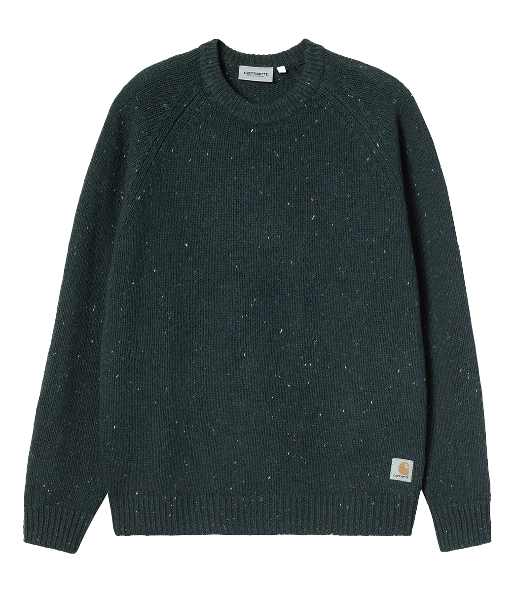 CARHARTT WIP Anglistic Sweater - Speckled Deep Lagoon
