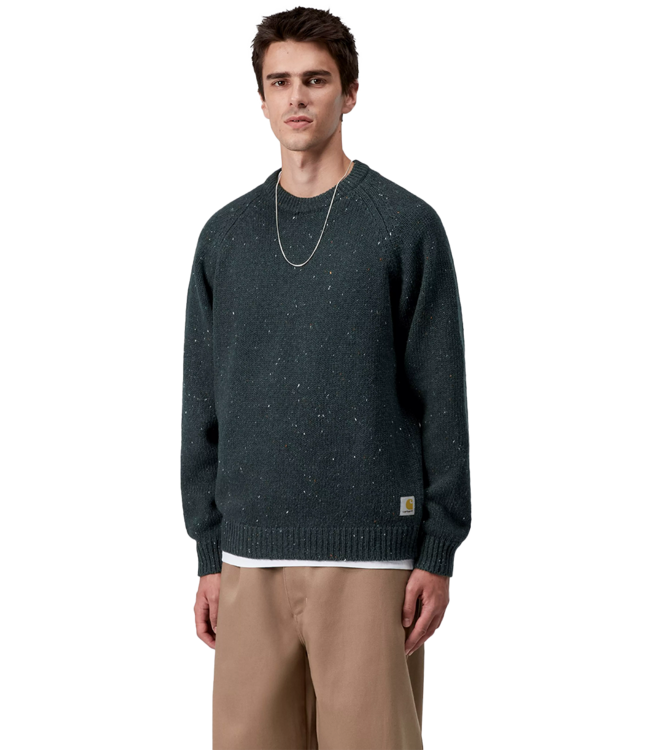 CARHARTT WIP Anglistic Sweater - Speckled Deep Lagoon