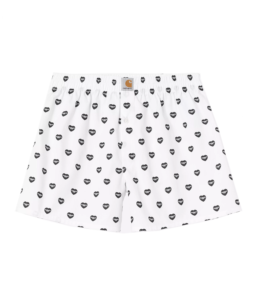 CARHARTT WIP Cotton Boxer - Heart Print/White/Black