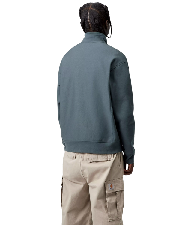 CARHARTT WIP Half Zip American Script Sweat - Office Blue