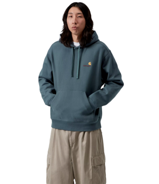 CARHARTT WIP Hooded American Script Sweat - Office Blue