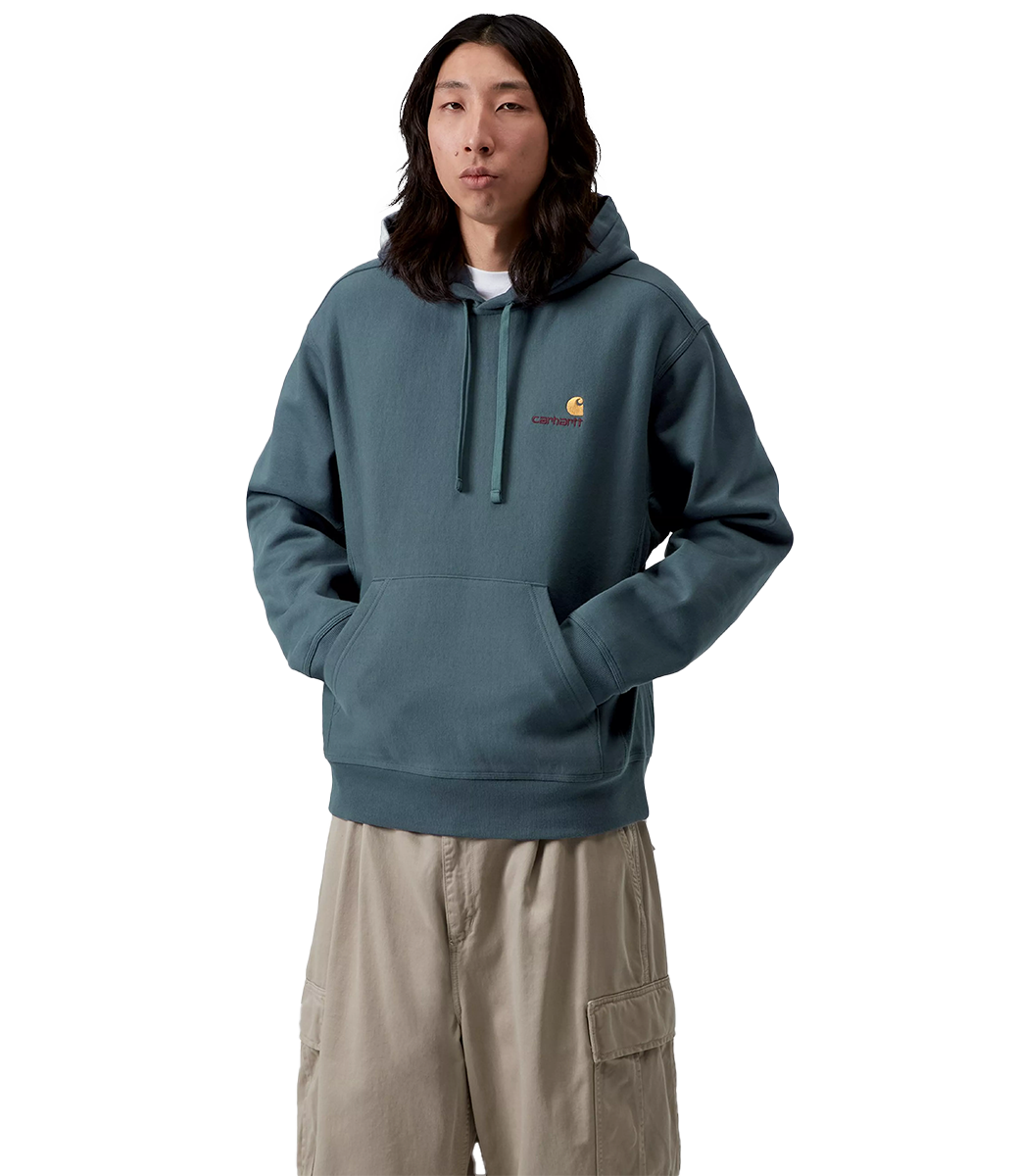 CARHARTT WIP Hooded American Script Sweat - Office Blue