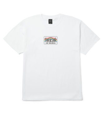HUF License Plate Ss Tee - White