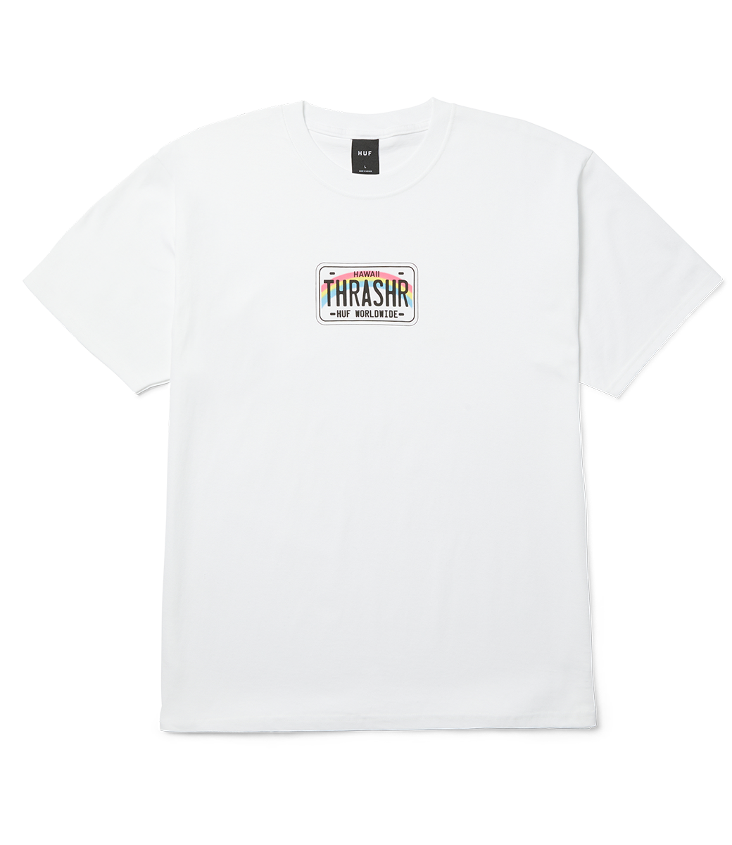 HUF License Plate Ss Tee - White