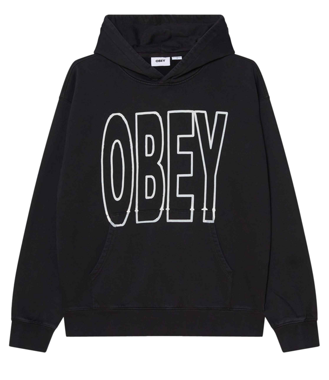 OBEY Manor Faded Hood - Digital Black Faded Wash