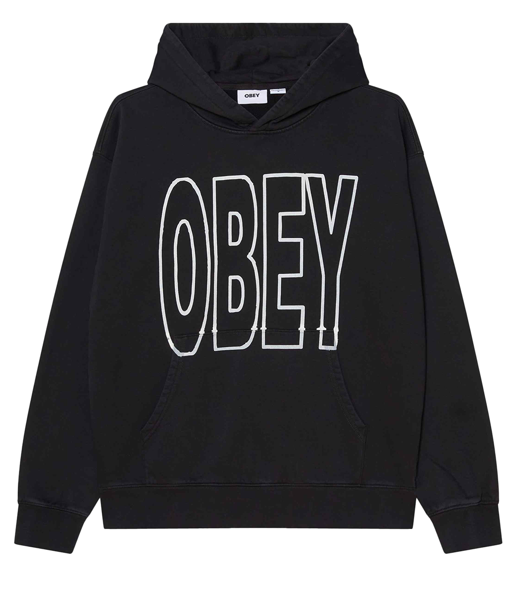 OBEY Manor Faded Hood - Digital Black Faded Wash