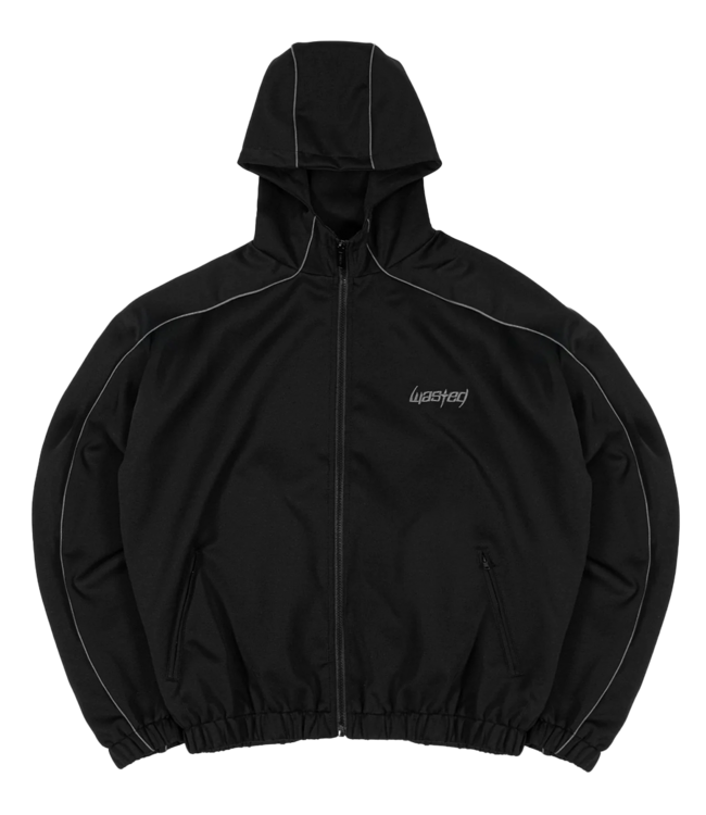 WASTED PARIS Switchblade Hooded Track Jacket - Black