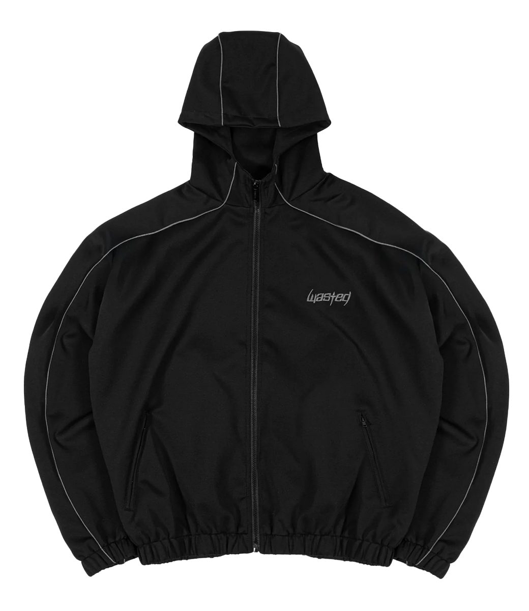 WASTED PARIS Switchblade Hooded Track Jacket - Black