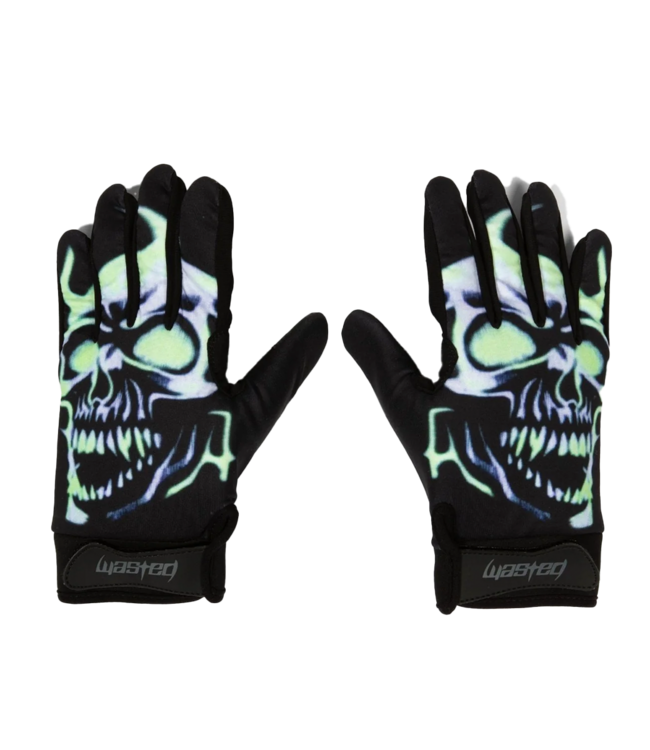 WASTED PARIS Skull Gloves - Black