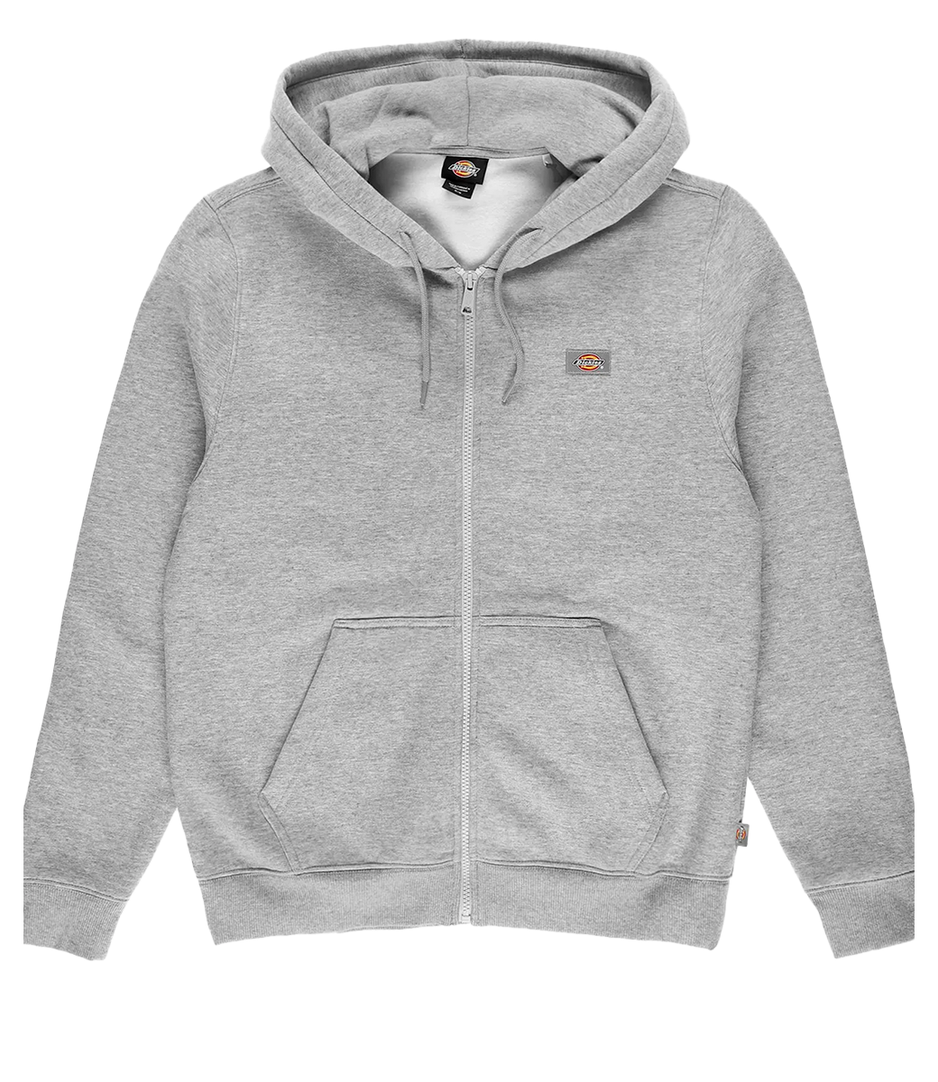 DICKIES Oakport Zip Hoodie - Heather Grey - Skateshop.be