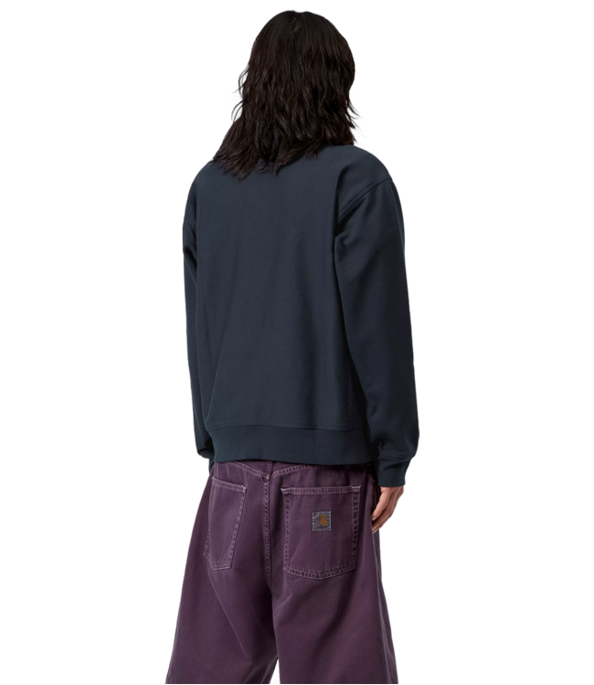 CARHARTT WIP Half Zip American Script Sweat - Deep Night