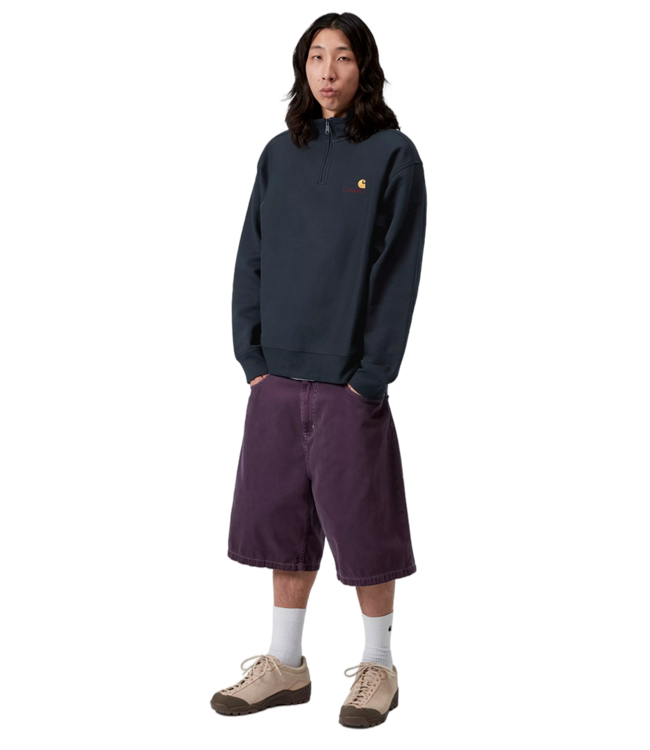 CARHARTT WIP Half Zip American Script Sweat - Deep Night
