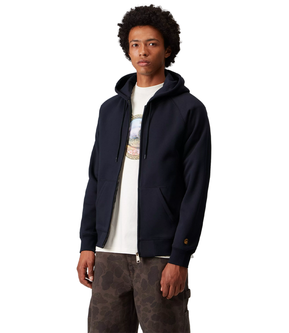 CARHARTT WIP Hooded Chase Jacket - Dark Navy/Gold
