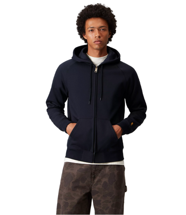 CARHARTT WIP Hooded Chase Jacket - Dark Navy/Gold