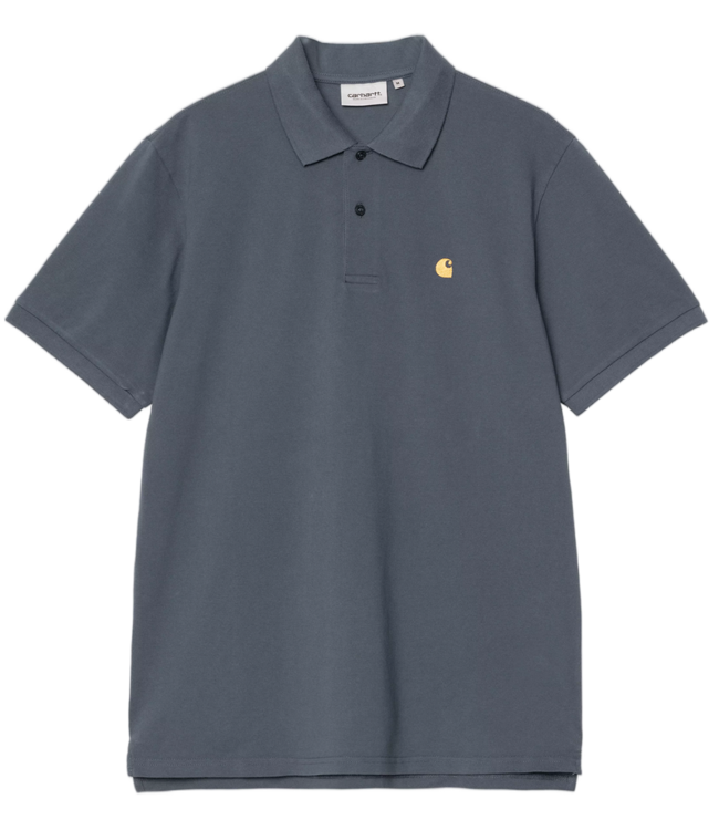 CARHARTT WIP S/S Chase Pique Polo - Cozy Blue/Gold