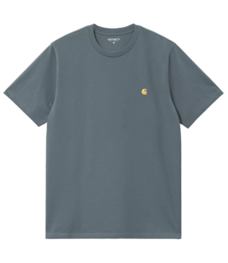 CARHARTT WIP S/S Chase T-Shirt - Cozy Blue/Gold