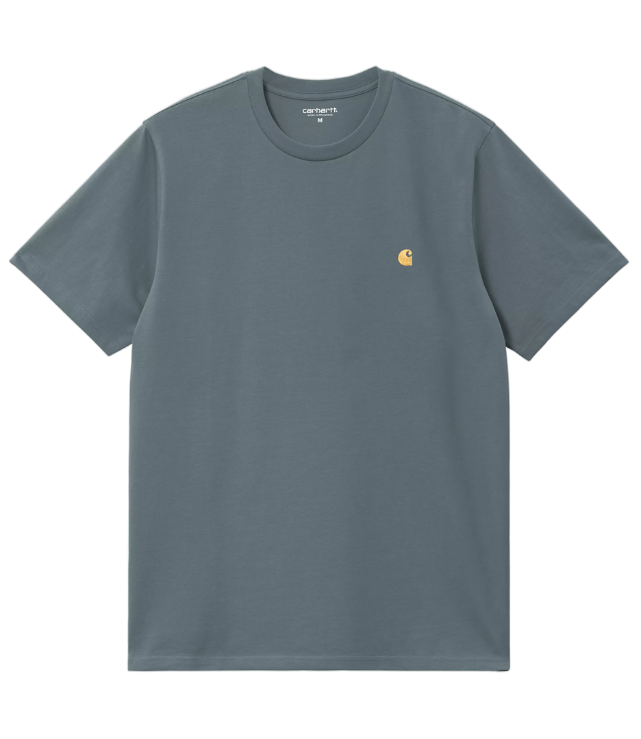 CARHARTT WIP S/S Chase T-Shirt - Cozy Blue/Gold