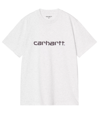 CARHARTT WIP S/S Script T-Shirt - Ash Heather/Cozy Purple