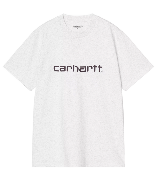 CARHARTT WIP S/S Script T-Shirt - Ash Heather/Cozy Purple