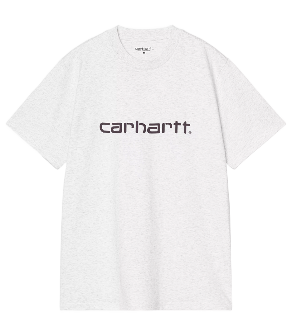 CARHARTT WIP S/S Script T-Shirt - Ash Heather/Cozy Purple