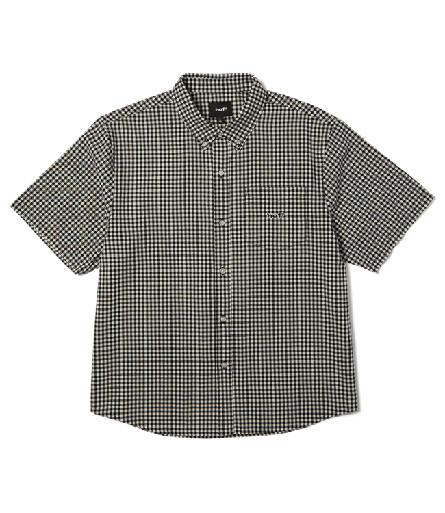 HUF 89 Micro Gingham Ss Oxford Shirt - Black/White